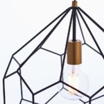 Deco 1 Light Geometric Pendant Ceiling Light Black & Gold