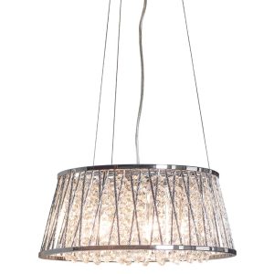 Sophia 5 Light Crystal Pendant Ceiling Light Polished Chrome