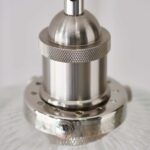 Hansen Ribbed Glass Ceiling Pendant Polished Nickel