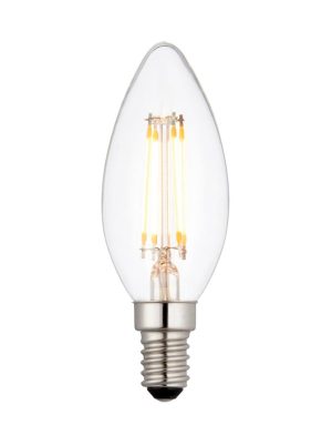 dimmable 4w E14 filament LED candle bulb in warm white and 470 lumen
