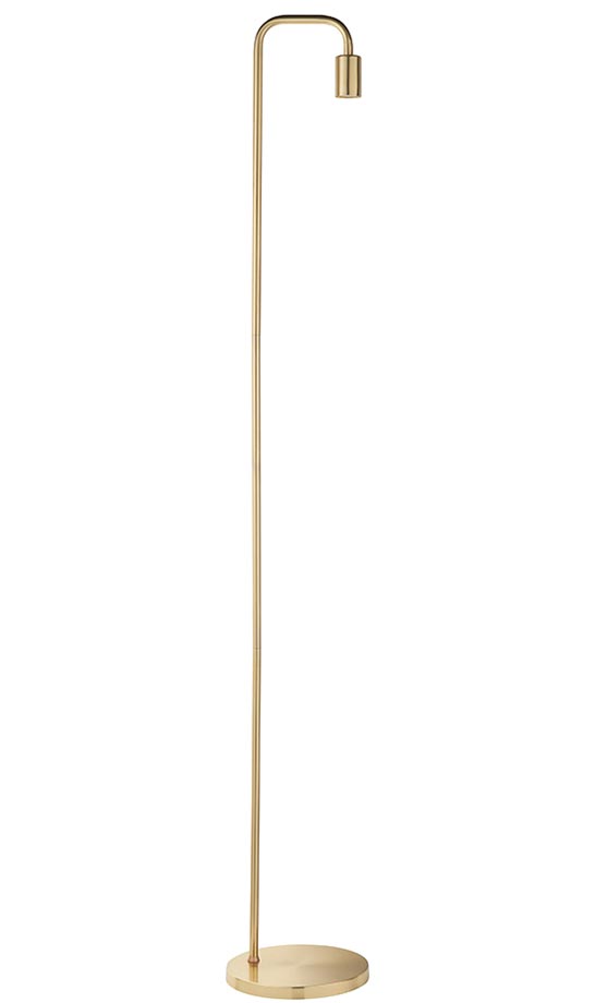 Rubens 1 Light Industrial Style Floor Lamp Brushed Brass