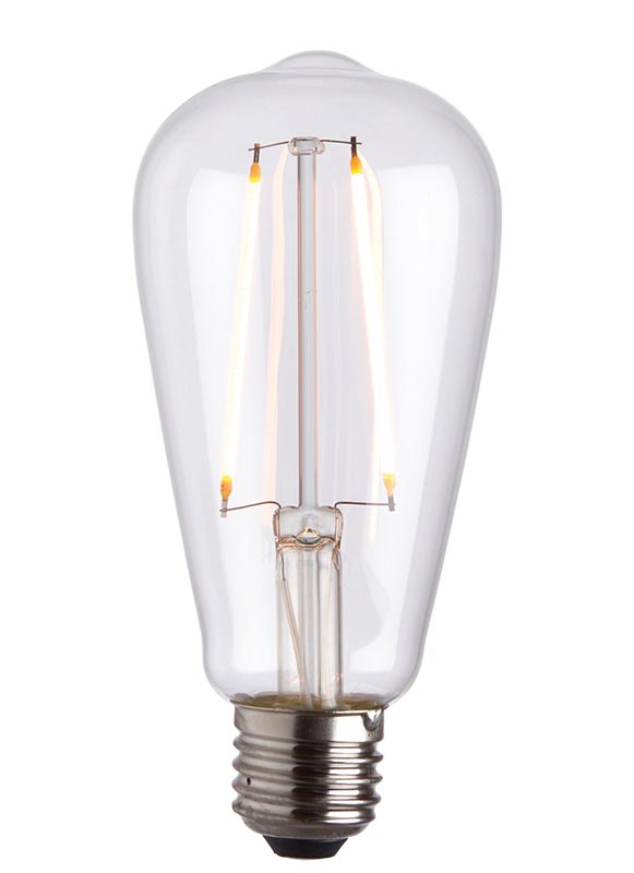 Very Warm White 2w LED Filament E27 Pear Light Bulb 210 Lm