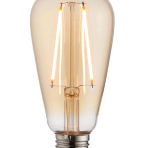 Amber Glass 2w LED Filament E27 Pear Light Bulb 190 Lm