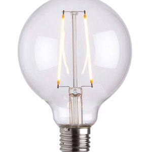 Very Warm White 95mm Globe 2w LED Filament E27 Light Bulb 210 Lm