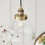 Hansen Small Single Antique Brass Ceiling Pendant