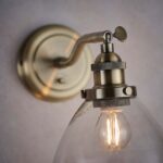 Hansen Switched Industrial Wall Light Antique Brass