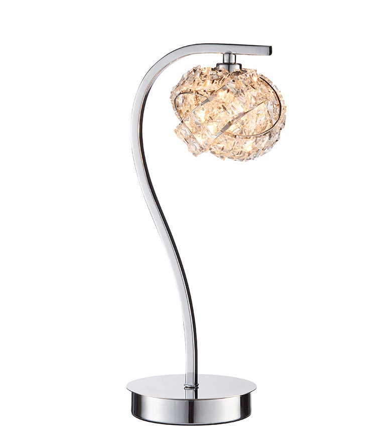 Talia 1 Light Touch Operated Table lamp Polished Chrome Crystal