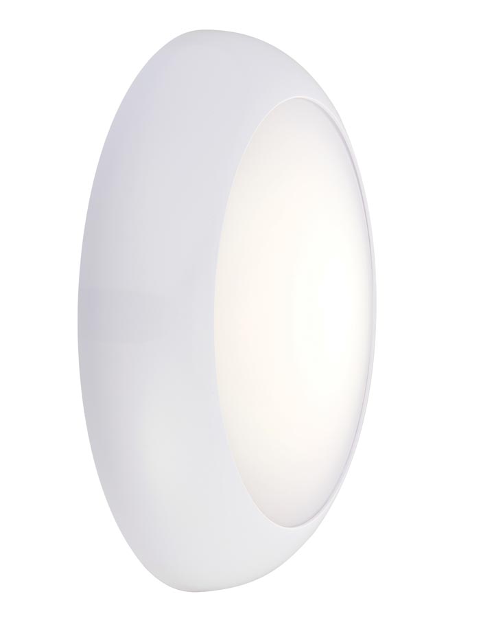 Forca Microwave 12w LED Outdoor Bulkhead Light White IP65
