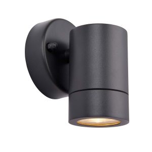 Palin single outdoor wall down light in anthracite on white background lit