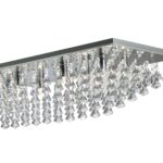 Hanna 8 Light Flush Pyramid Crystal Ceiling Light Chrome