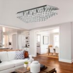 Hanna 8 Light Flush Pyramid Crystal Ceiling Light Chrome