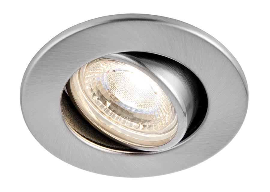 ShieldECO 800 Cool White 8.5w LED Fire Rated Tilt Downlight Nickel
