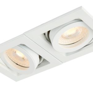 Xeno Adjustable 2 Light GU10 Recessed Boxed Down Light White