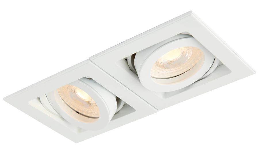 Xeno Adjustable 2 Light GU10 Recessed Boxed Down Light White