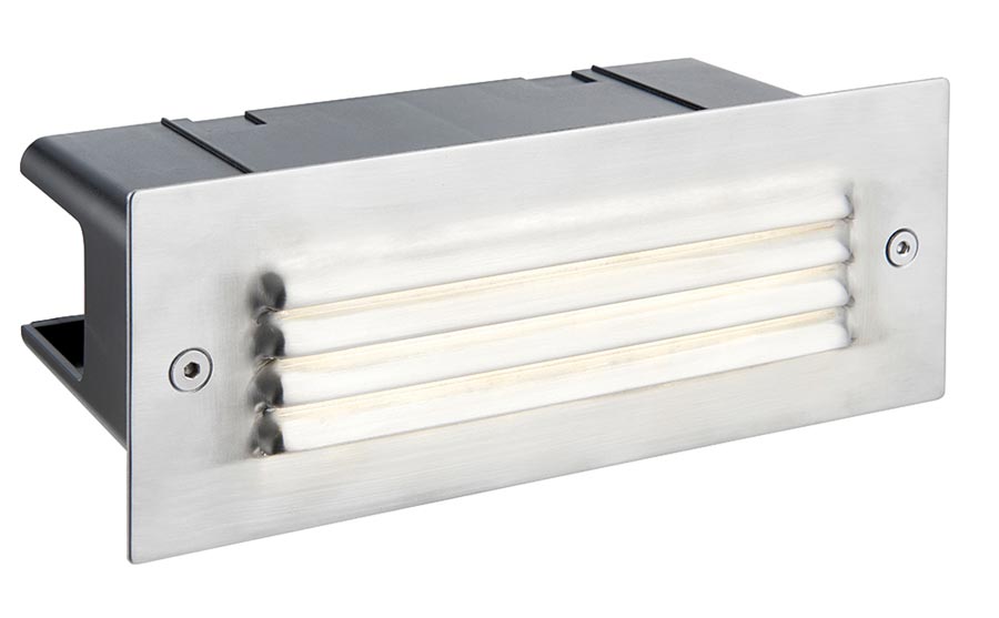 Seina Brushed 316 Stainless Steel Louvred LED Brick Light IP44