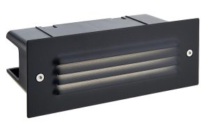 Seina black finish stainless steel louvered LED brick light IP44