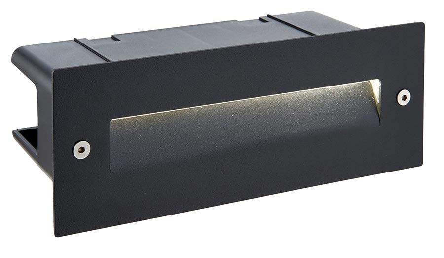 Seina Black Stainless Steel 2w LED Sloping Letterbox Brick Light IP44