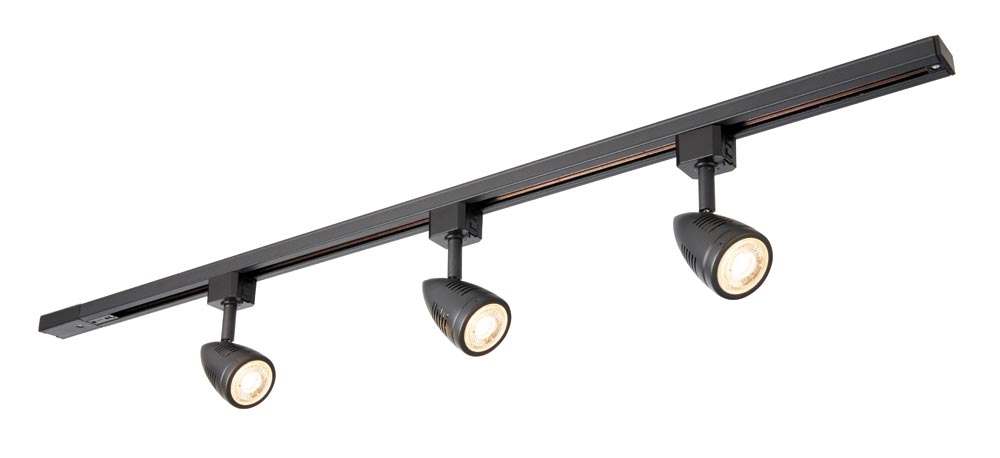 Bullett 3 Light Ceiling Spot Light Track Kit Matt Black