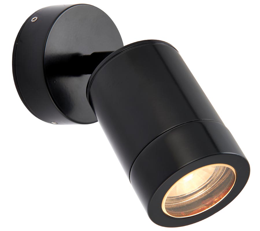 Odyssey Modern Adjustable Outdoor Wall Spotlight Black IP65