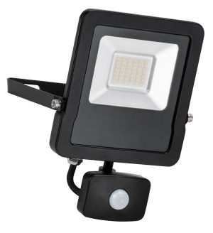Surge 30W LED Outdoor PIR Floodlight Manual Override Black IP65