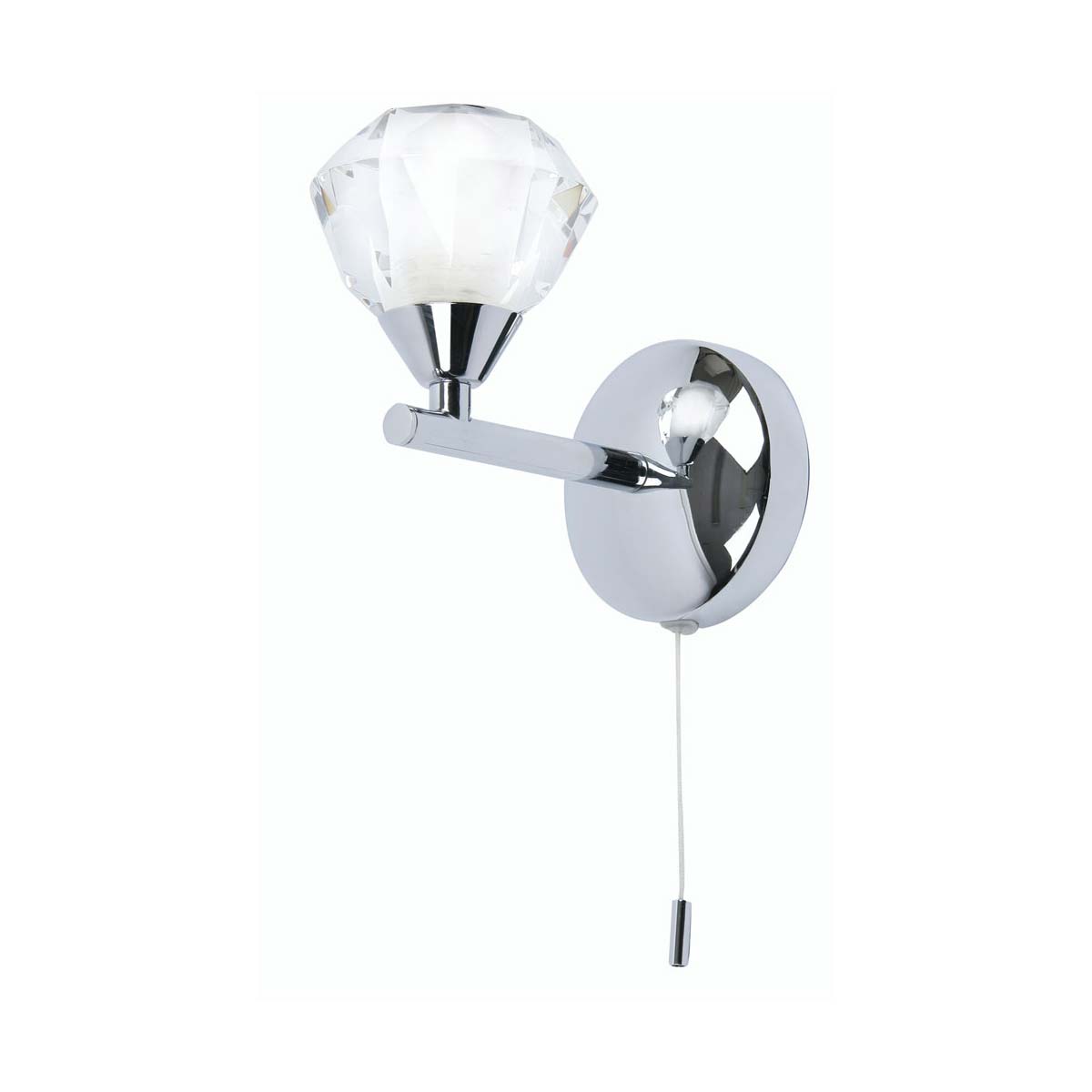 Meissa Chrome Switched Bathroom Wall Light