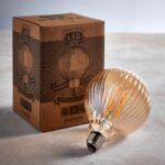 Ribb 125mm 4w LED Amber Globe E27 Light Bulb 400lm