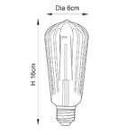 Ribb 4w Filament LED Pear Shaped E27 Light Bulb 450lm