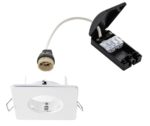 Speculo Square Bathroom Down Light Fire Rated White IP65