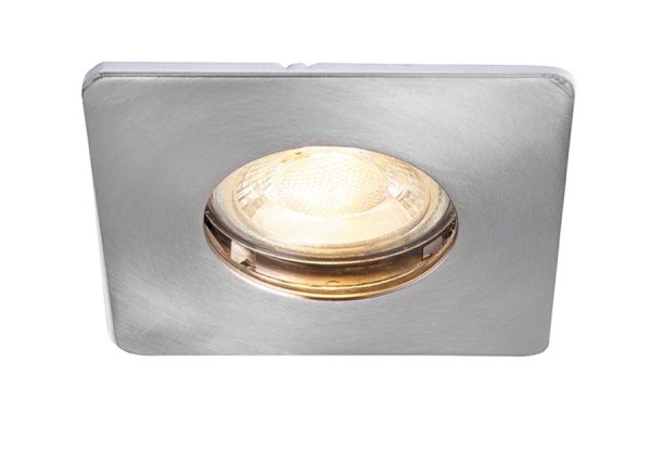 Speculo Square Bathroom Down Light Fire Rated Brushed Chrome