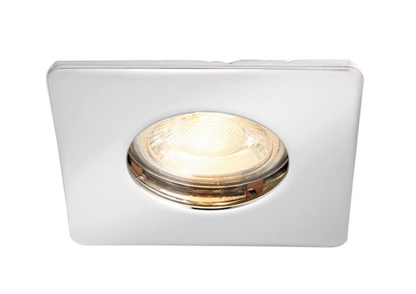 Speculo Square Bathroom Down Light Fire Rated Polished Chrome