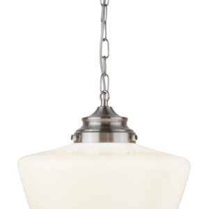 School House 1 light pendant ceiling light satin silver