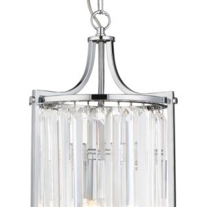 Victoria crystal 2 light pendant ceiling light polished chrome