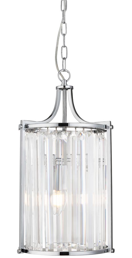 Victoria Crystal 2 Light Pendant Ceiling Light Polished Chrome