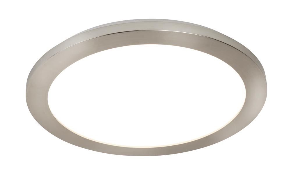 Small 30cm LED Flush Mount Bathroom Ceiling Light Satin Silver