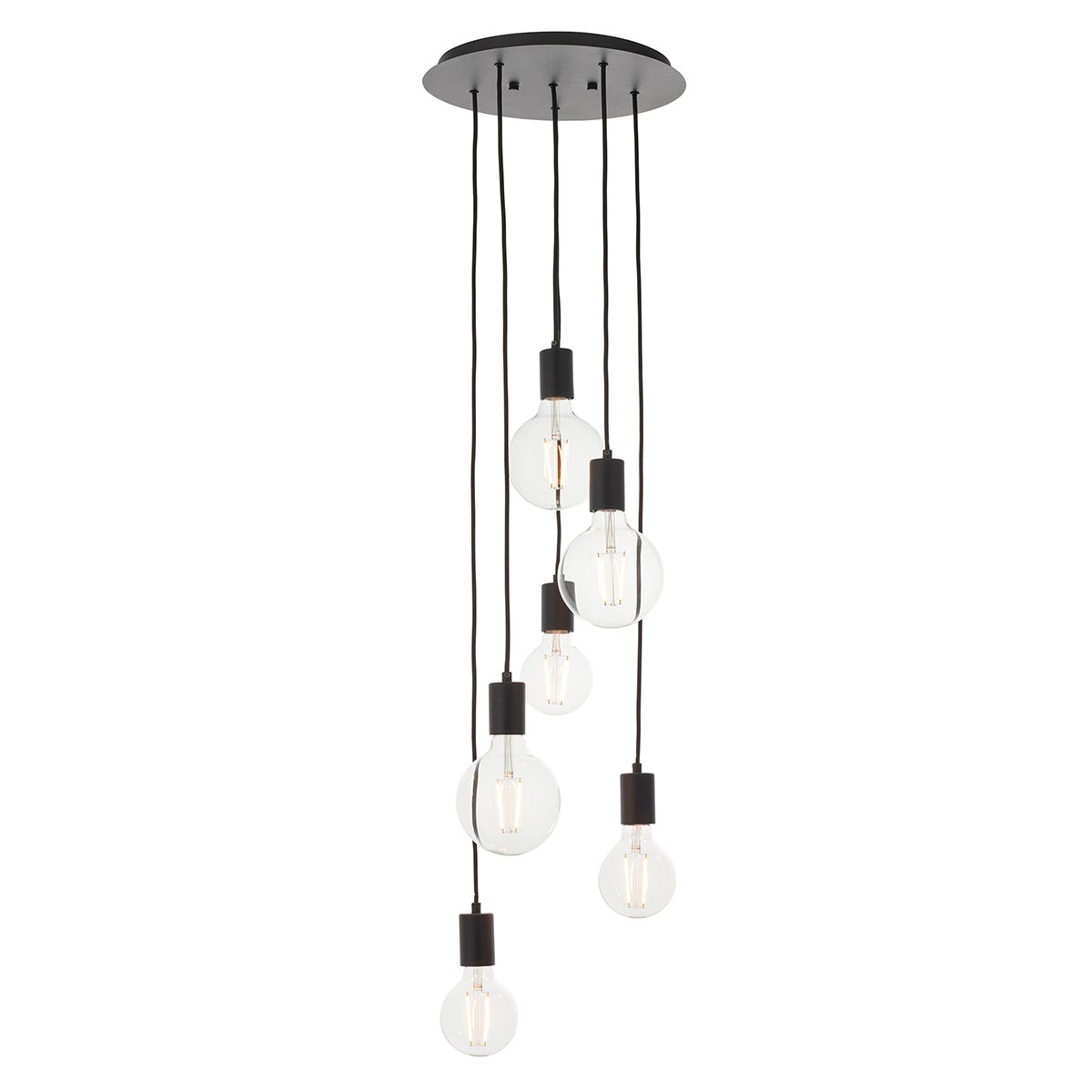 Endon Studio 6 Light Cluster Pendant Matt Black