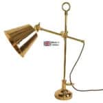 Library Vintage Adjustable Desk Lamp Solid Brass Handmade