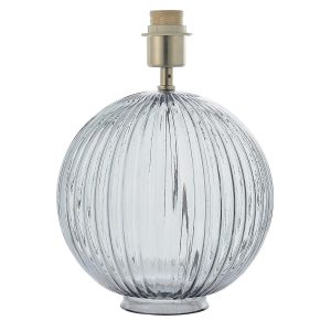 Jemma 1 light ribbed smoked glass table lamp base only on white background
