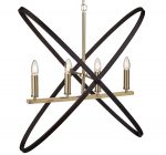Hoopla 4 Light Pendant Chandelier Bronze / Brown Finish