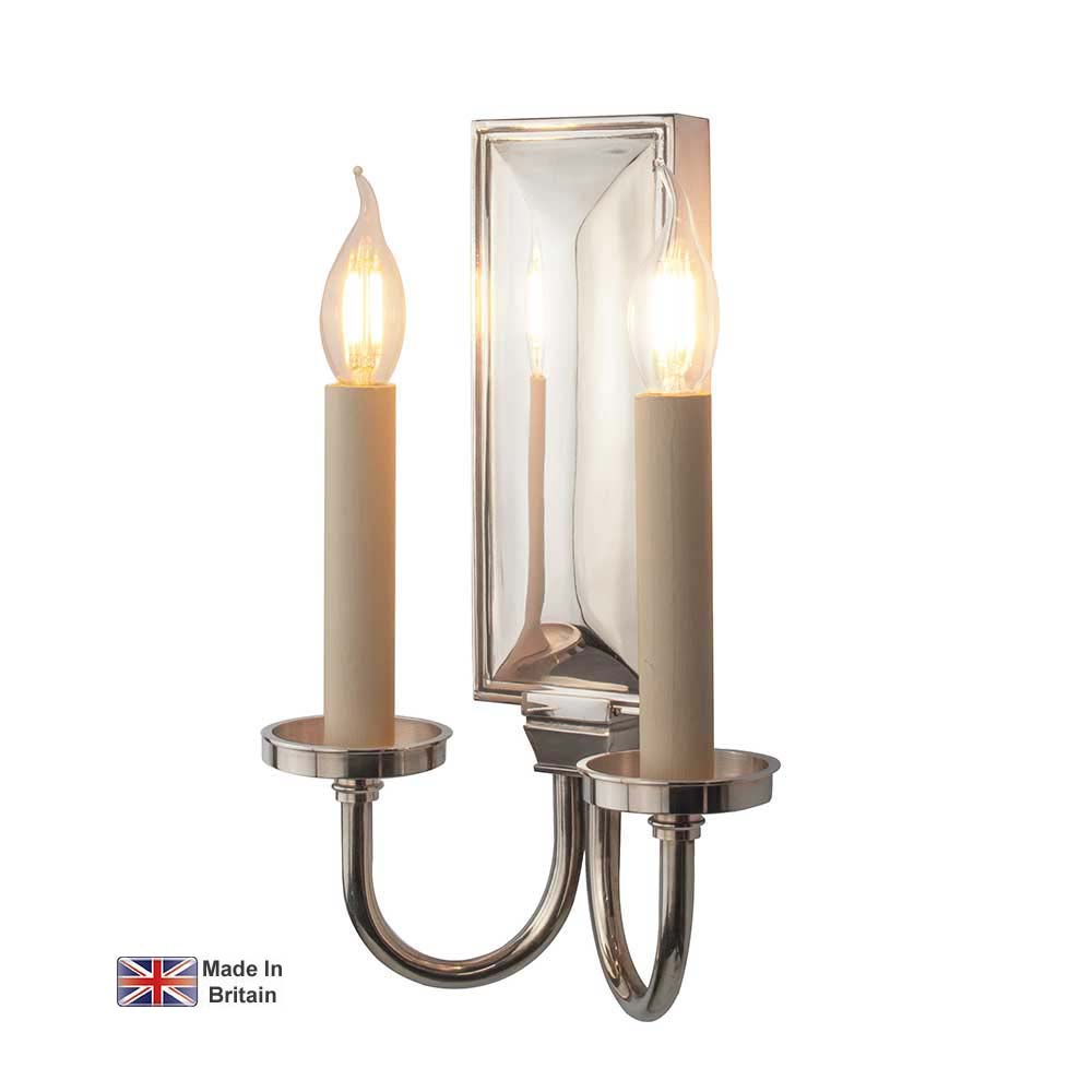 Nickel Plated Solid Brass Replica Georgian Twin Wall Light