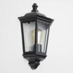 Alex Traditional Flush Outdoor Wall Lantern Black