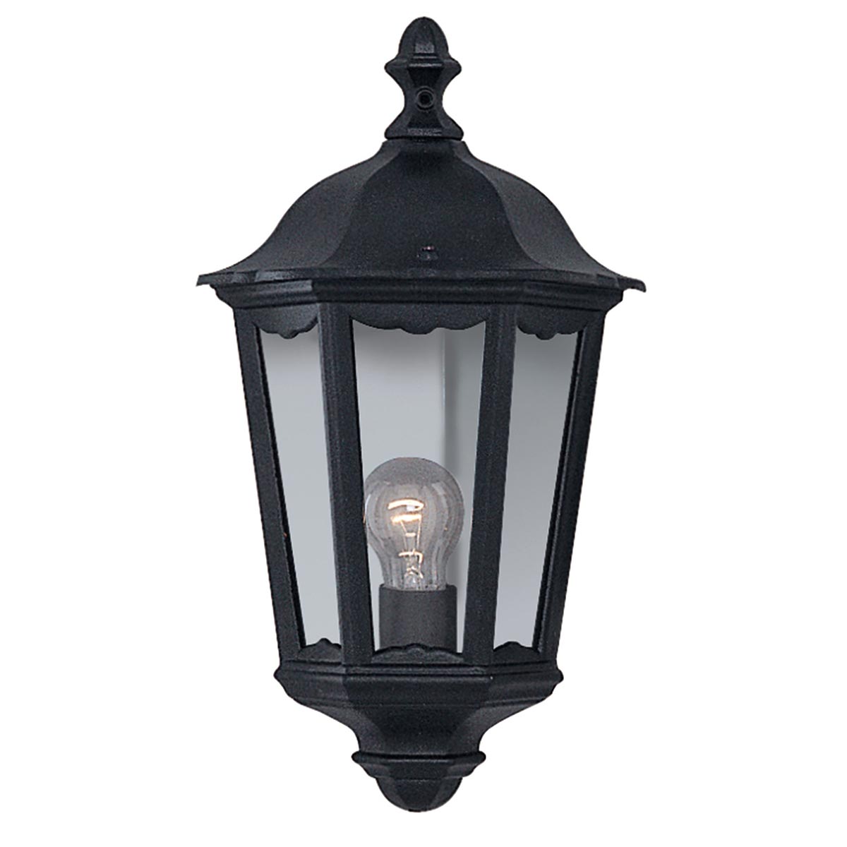 Alex Traditional Flush Outdoor Wall Lantern Black