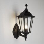 Alex Traditional Outdoor Wall Upward Lantern Black