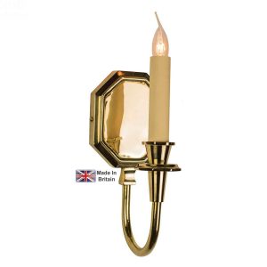 Diane 1 Light Georgian wall sconce in solid brass shown polished