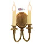 Diane 2 Light Georgian Wall Sconce Solid Brass Handmade
