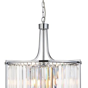 Victoria crystal 5 light drum ceiling pendant polished chrome