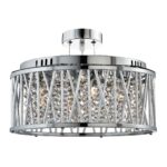 Elise 4 Light Drum Pendant Polished Chrome Crystal Glass