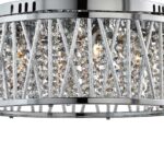 Elise 5 Light Drum Pendant Polished Chrome Crystal Glass