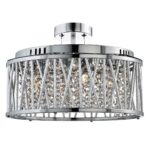 Elise 5 Light Drum Pendant Polished Chrome Crystal Glass