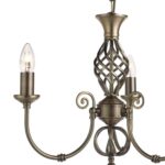 Zanzibar Traditional 3 Light Chandelier Antique Brass