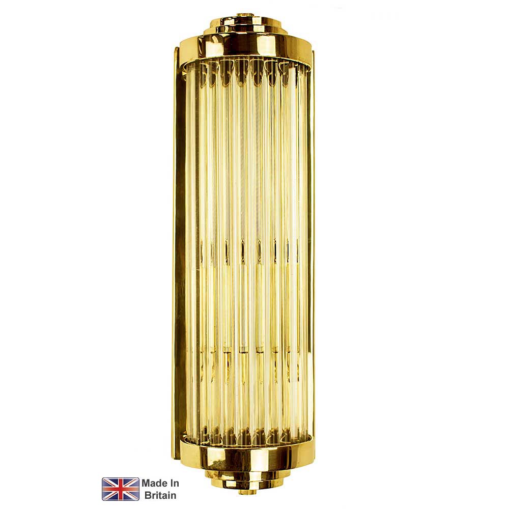 Gatsby Small Art Deco Wall Light Solid Brass Glass Rods